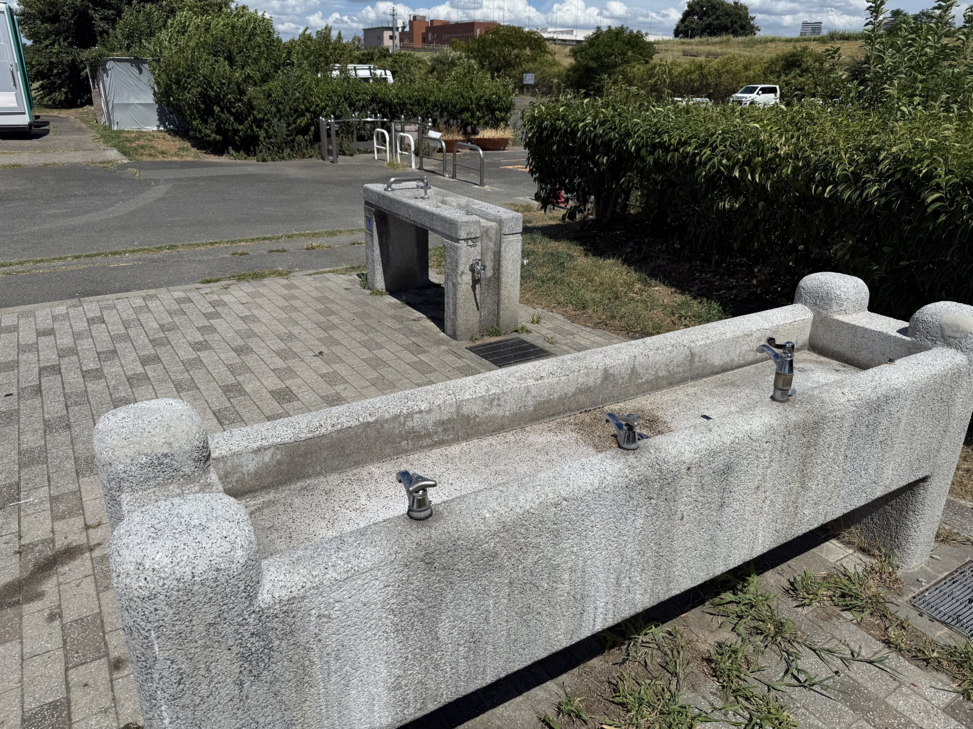 太間地区BBQ会場の手洗い、水場